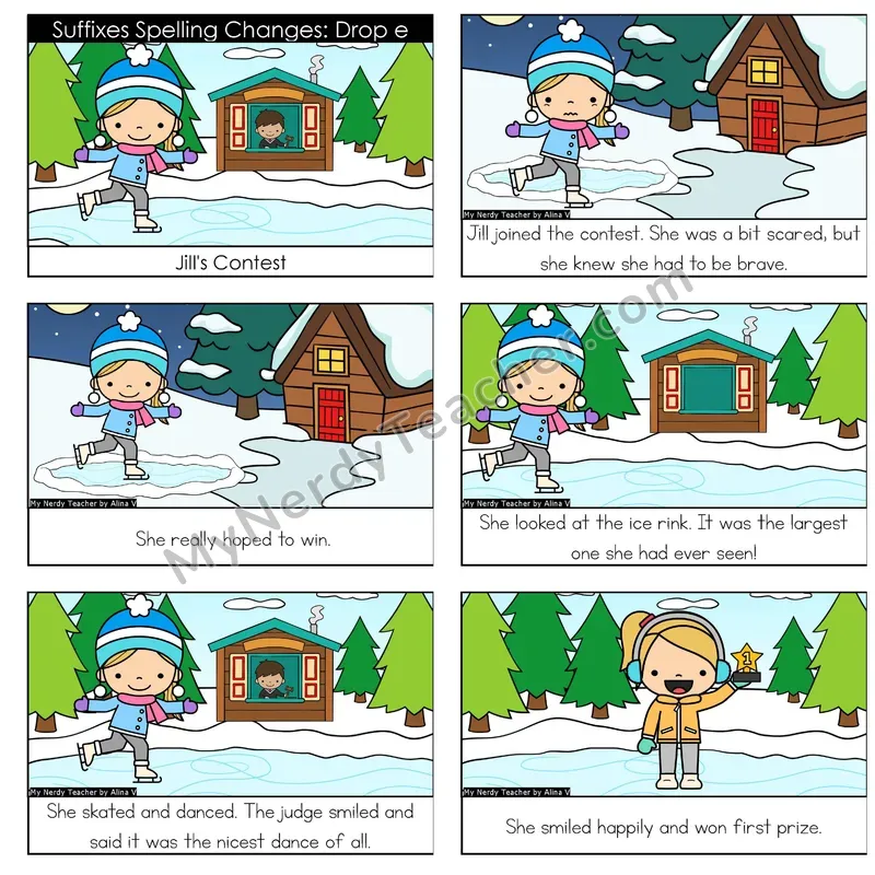Suffix Spelling (Drop e Rule) Digital Decodable Book — Google Slides