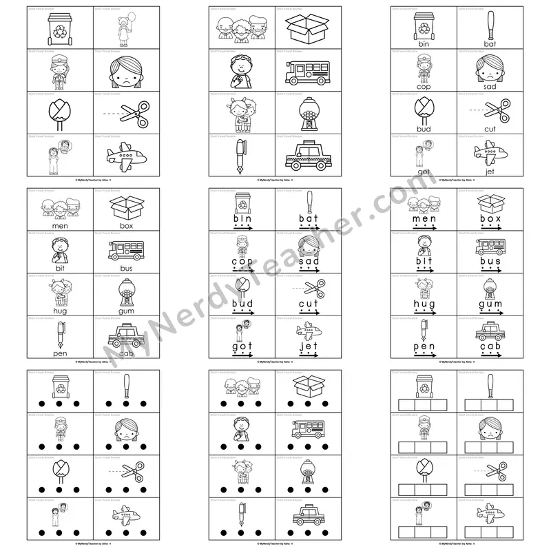 Mixed Short Vowels Word Work Activities — mixed CVC words
