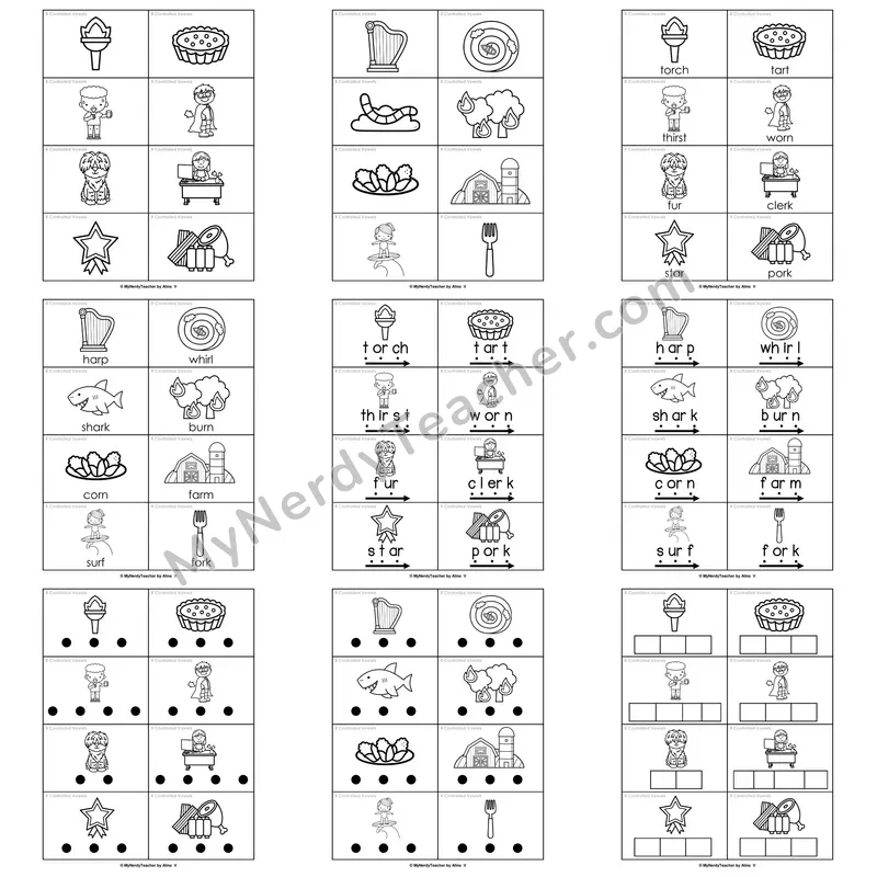 R-Controlled Vowels Review (ar, or, er, ir, ur) Word Work Activities — ar, or, er, ir, ur