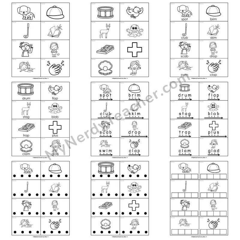Mixed Blends Review Word Work Activities — beginning + ending blends