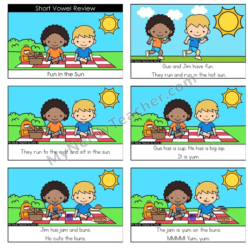 Mixed Short Vowels Digital Decodable Book — Google Slides