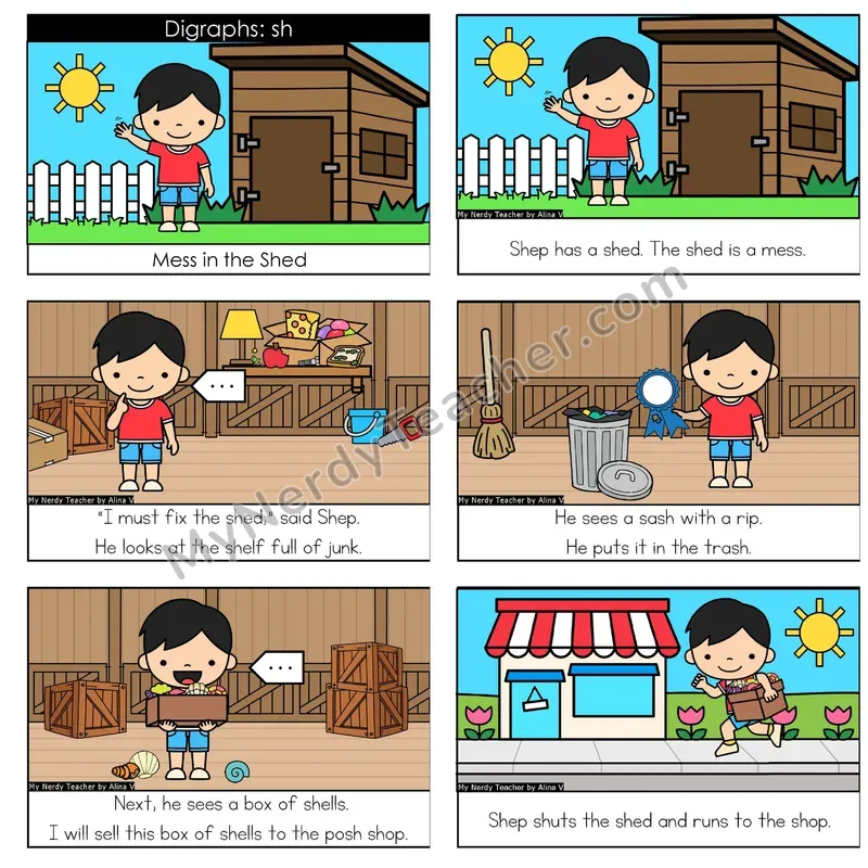 SH Digraph Digital Decodable Book — Google Slides