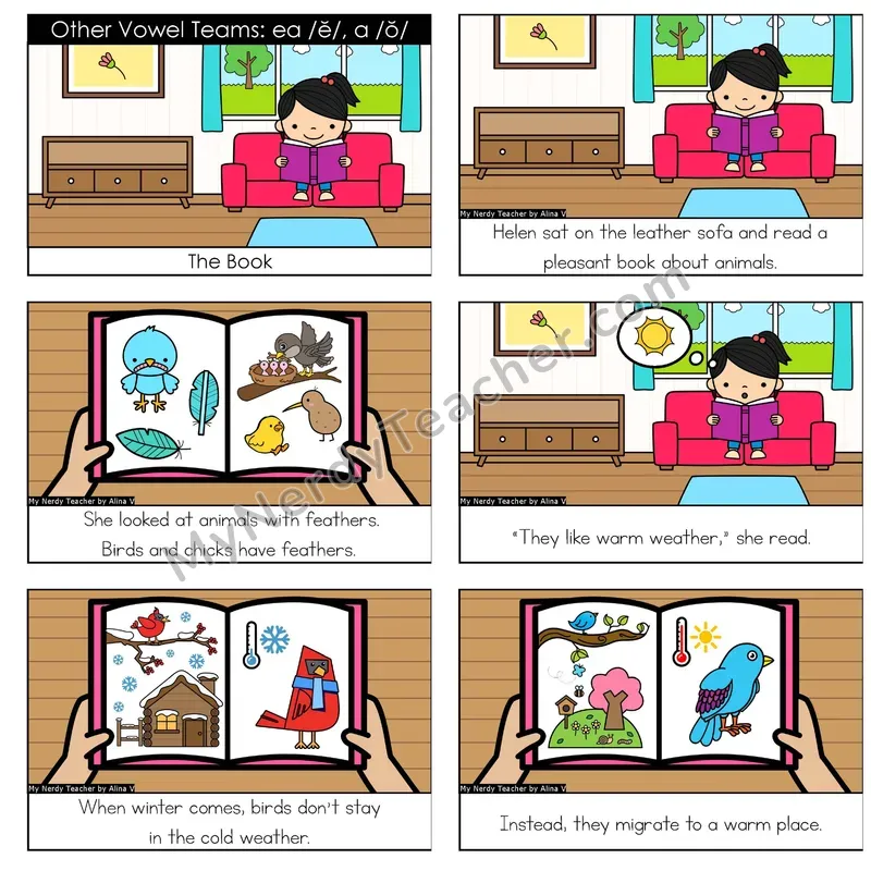 Other Vowel Teams (ea (short e), a (short o)) Digital Decodable Book — Google Slides