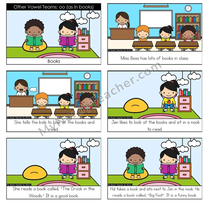 Other Vowel Teams (u, oo; short /oo/) Digital Decodable Book — Google Slides