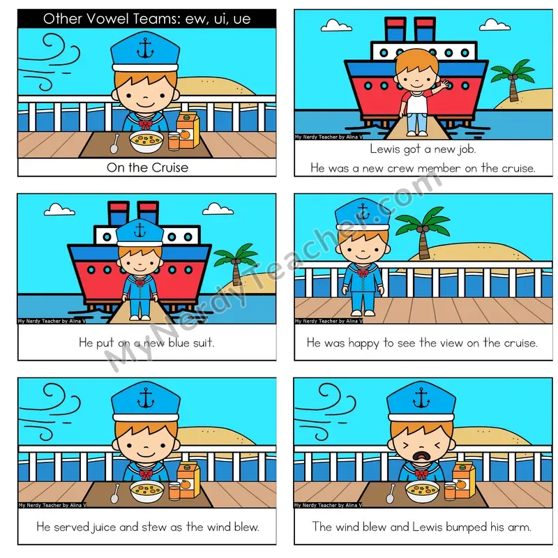Other Vowel Teams (ew, ui, ue; long u) Digital Decodable Book — Google Slides