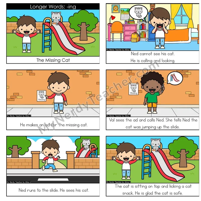 Suffix -ing Digital Decodable Book — Google Slides
