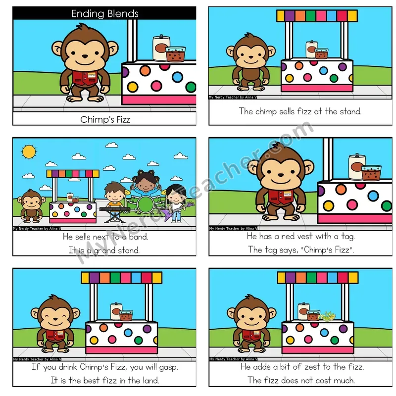 Ending Blends (mp, nd, st, ft, sk, lt, lk, nt, nch, ct) Digital Decodable Book — Google Slides