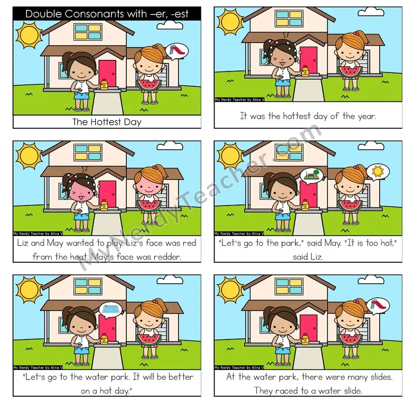 Doubling Rule — Double Consonant + er/est Digital Decodable Book — Google Slides