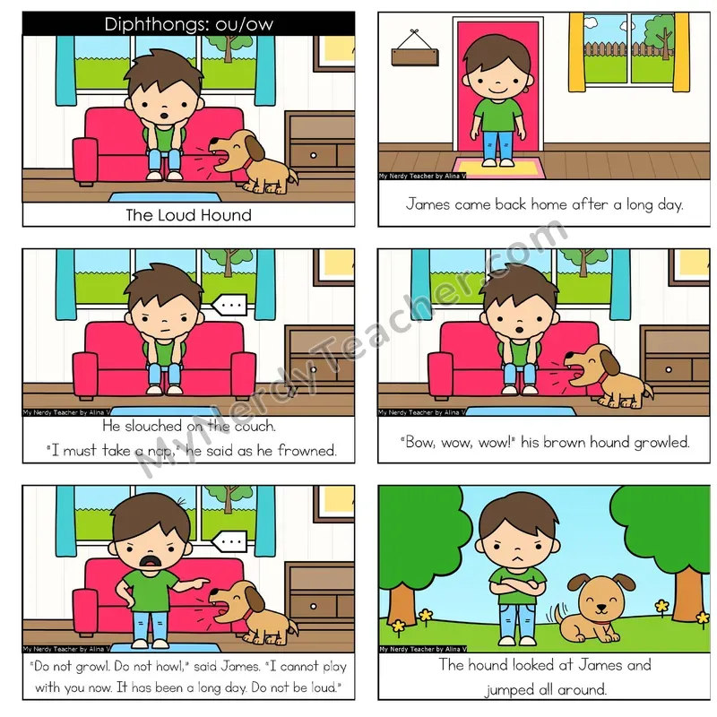 Diphthongs (ou, ow) Digital Decodable Book — Google Slides