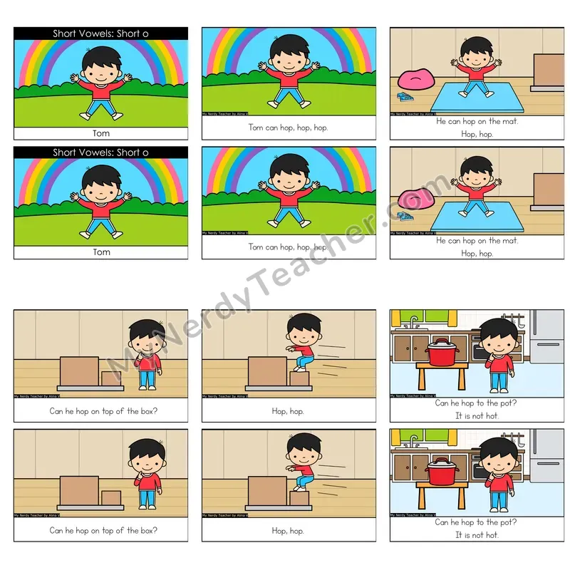 Short O Decodable Reader — Tom (Color)