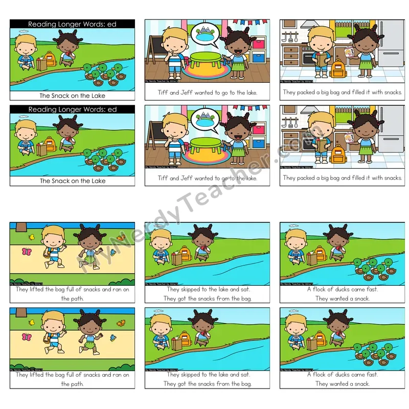 Suffix -ed Decodable Reader — The Snack on the Lake (Color)