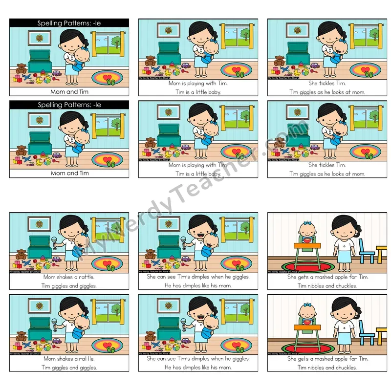 Consonant -le Syllables Decodable Reader — Mom and Tim (Color)