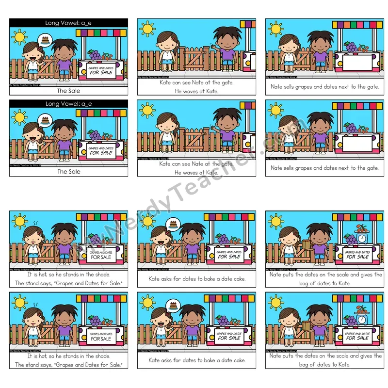 Long A (a_e; VCe) Decodable Reader — The Sale (Color)