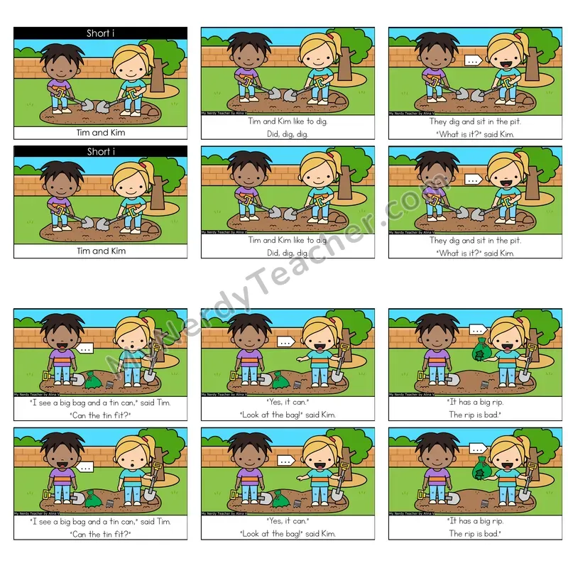Short I Decodable Reader — Tim and Kim (Color)