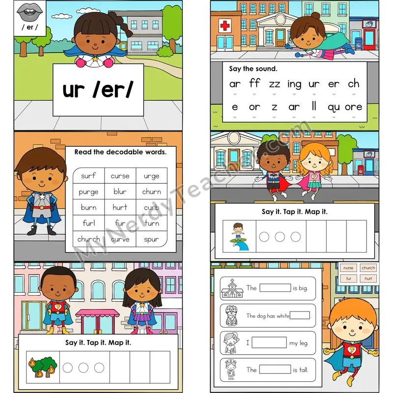 ur (R-Controlled) Digital Decodable Mini Book — Google Slides PDF