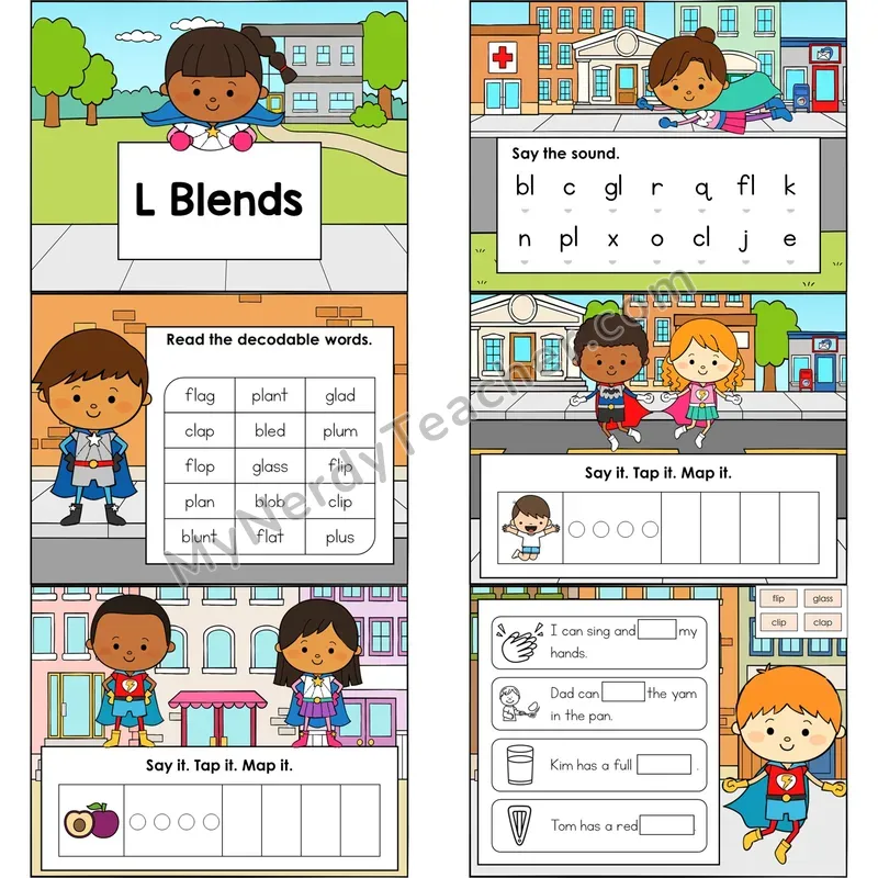 L Blends Digital Decodable Mini Book — Google Slides PDF