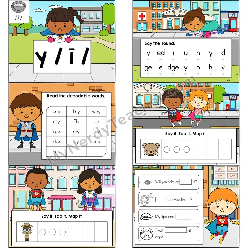 y as Long I Digital Decodable Mini Book — Google Slides PDF