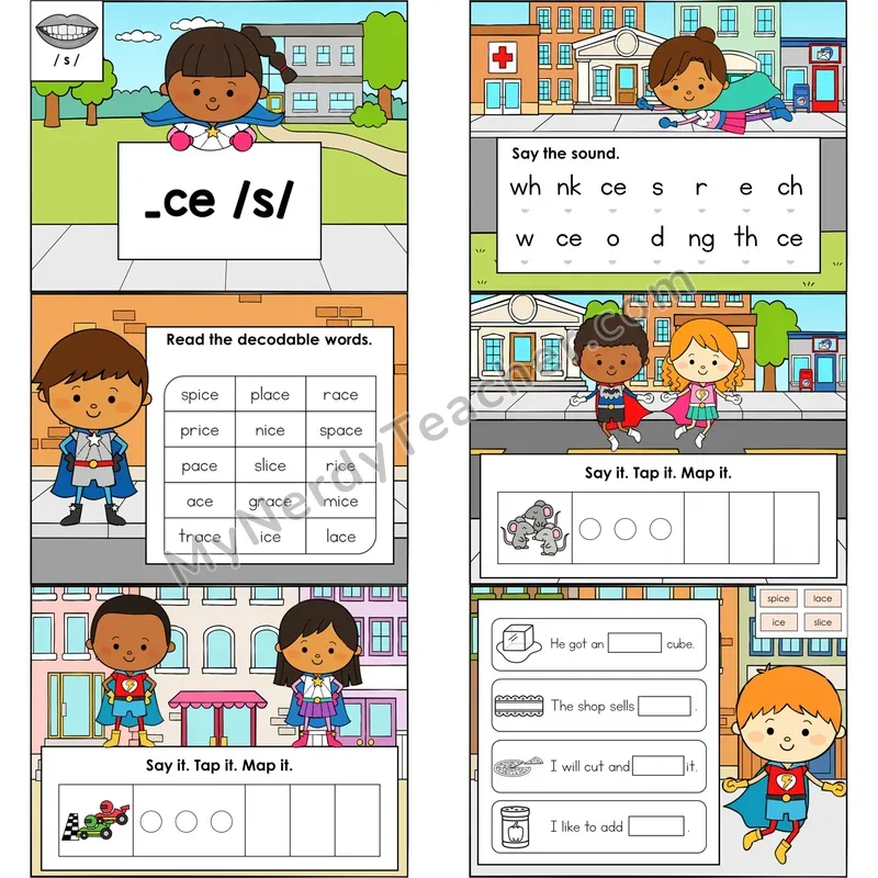 Soft C (_ce /s/) Digital Decodable Mini Book — Google Slides PDF
