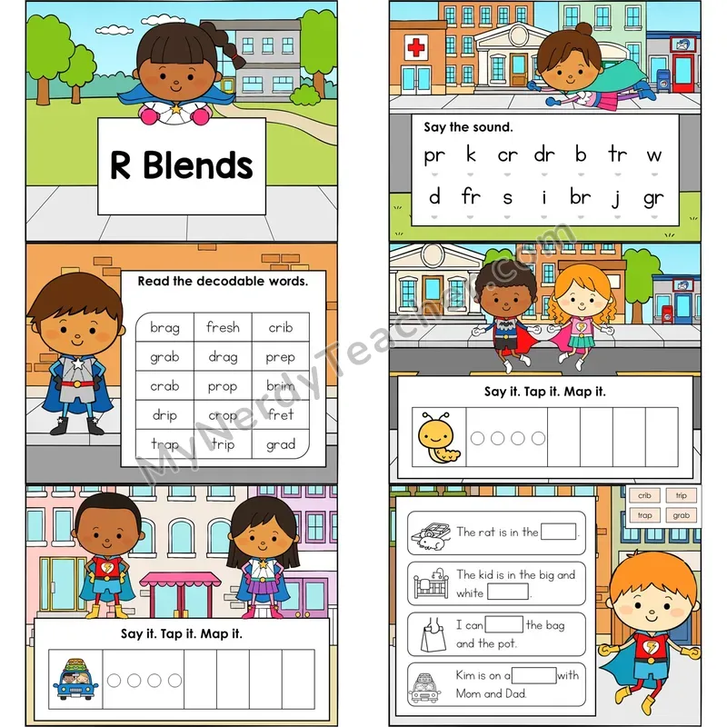 R Blends Digital Decodable Mini Book — Google Slides PDF
