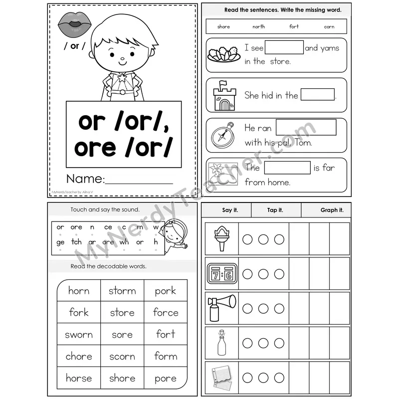 or, ore (R-Controlled) Foldable Decodable Mini Book — Editable PPT