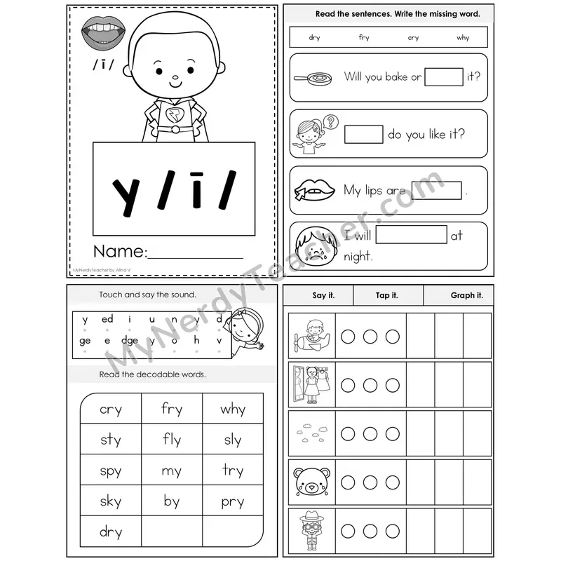 y as Long I Foldable Decodable Mini Book — Editable PPT