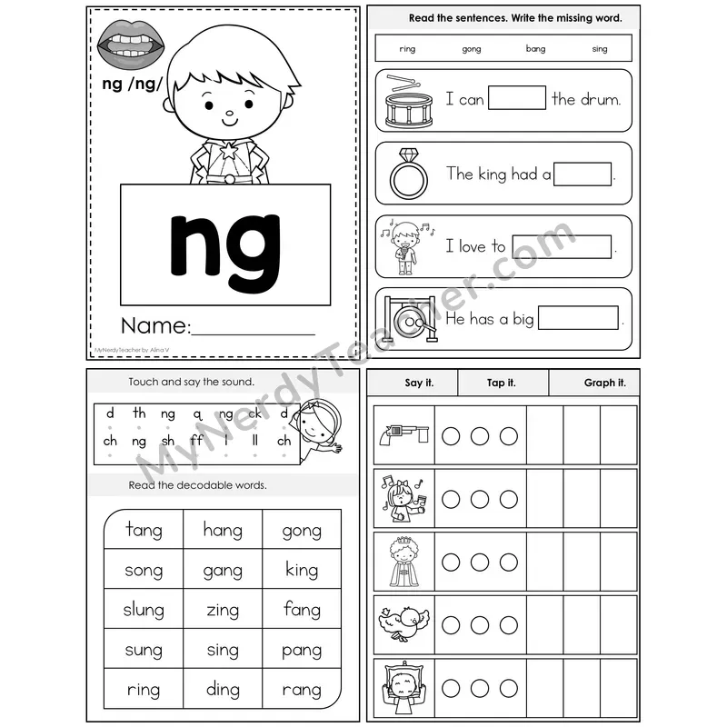 ng Digraph Foldable Decodable Mini Book — Editable PPT