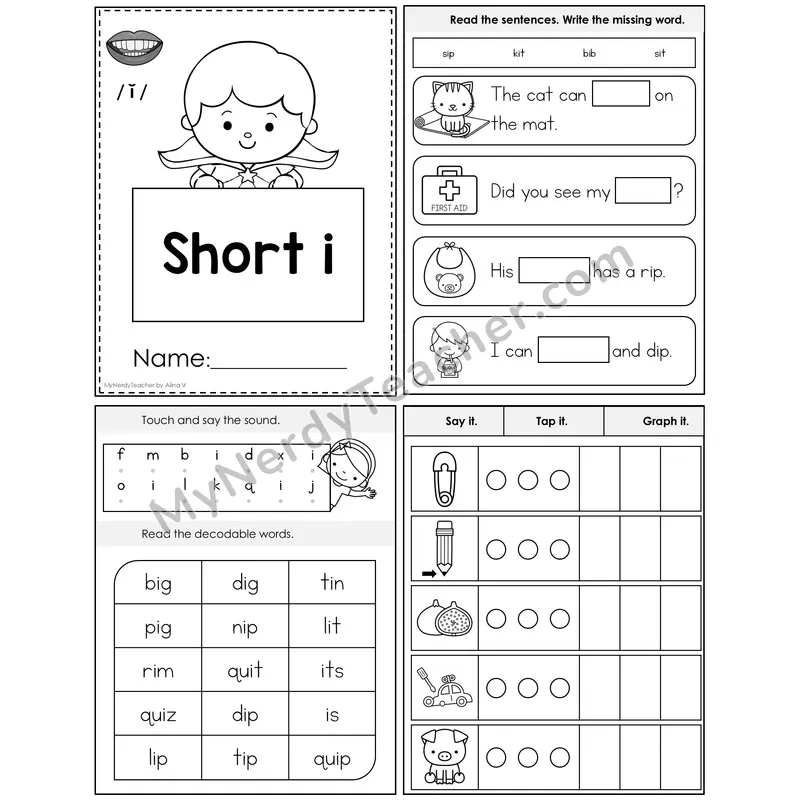 Short I Foldable Decodable Mini Book — Editable PPT