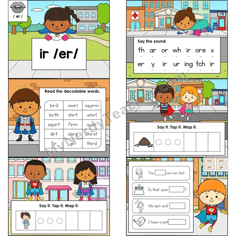 ir (R-Controlled) Digital Decodable Mini Book — Editable PPT