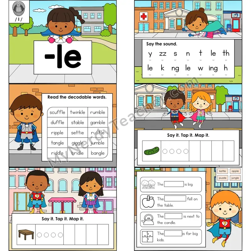Consonant -le Digital Decodable Mini Book — Editable PPT