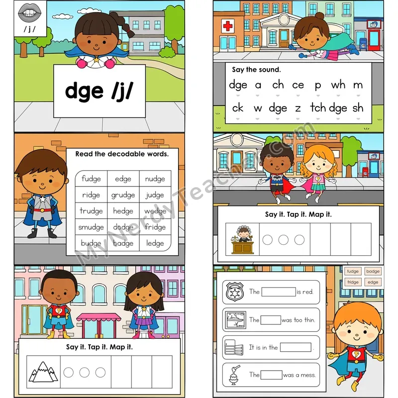 dge Trigraph (/j/) Digital Decodable Mini Book — Editable PPT