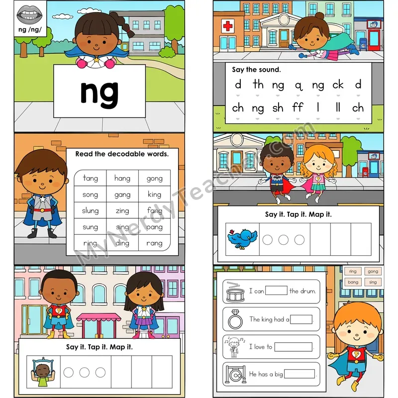 ng Digraph Digital Decodable Mini Book — Editable PPT