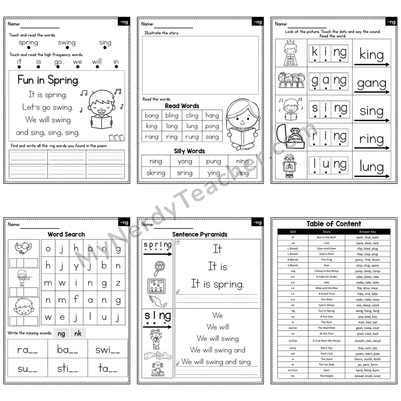 ng Digraph Decodable Poem and Worksheets — Fun in Spring
