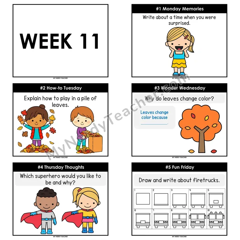 2nd & 3rd Grade Daily Writing Prompts — Week 11 (Printable PDF)