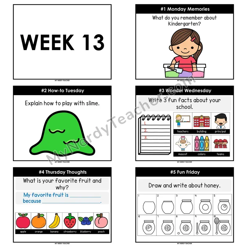 2nd & 3rd Grade Daily Writing Prompts — Week 13 (Printable PDF)