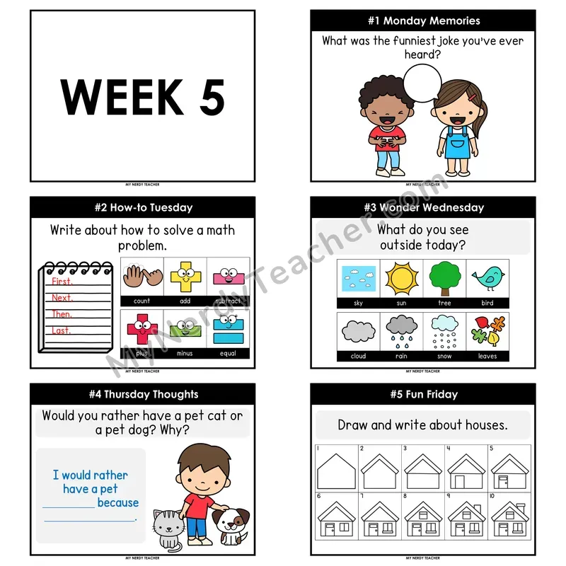 2nd & 3rd Grade Daily Writing Prompts — Week 05 (Printable PDF)
