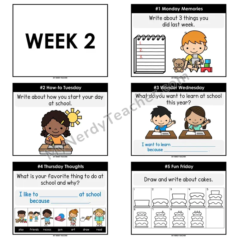2nd & 3rd Grade Daily Writing Prompts — Week 02 (Printable PDF)