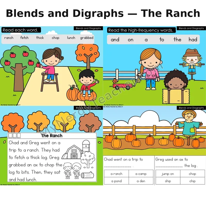 Blends and Digraphs Decodable Reader (Digital) — Fall: The Ranch