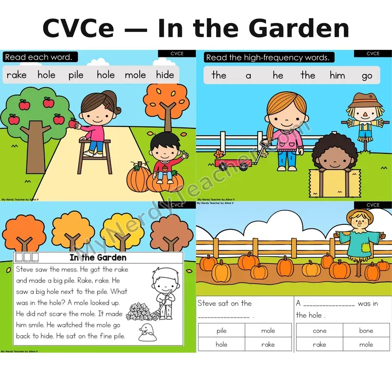 CVCe Silent E Decodable Reader (Digital) — Fall: In the Garden