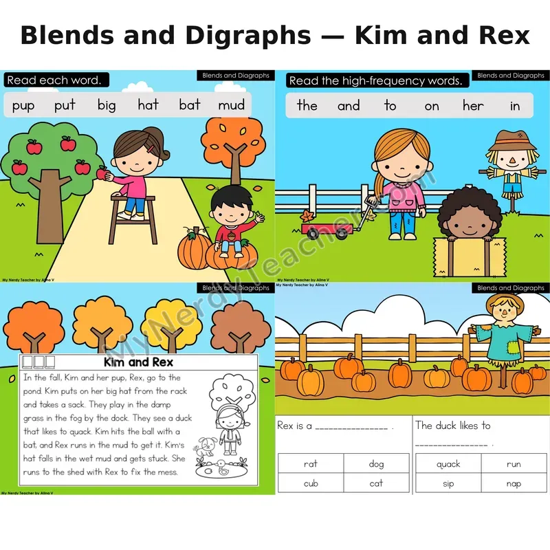 Blends and Digraphs Decodable Reader (Digital) — Fall: Kim and Rex