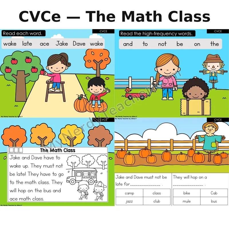 CVCe Silent E Decodable Reader (Digital) — Fall: The Math Class