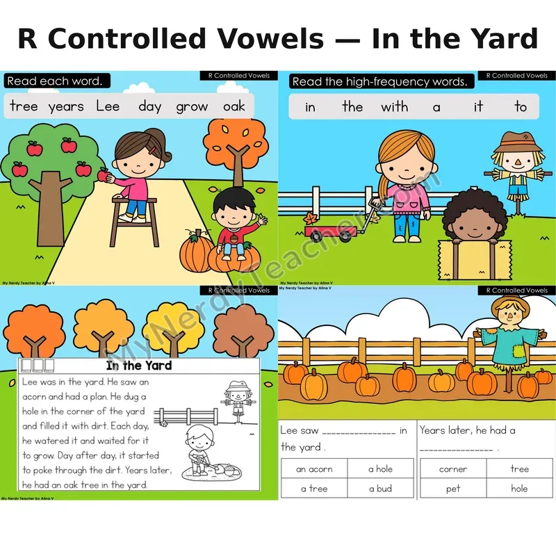 R-Controlled Vowels Decodable Reader (Digital) — Fall: In the Yard