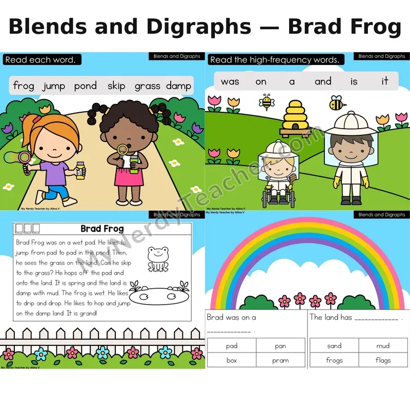 Blends and Digraphs Decodable Reader (Digital) — Spring: Brad Frog