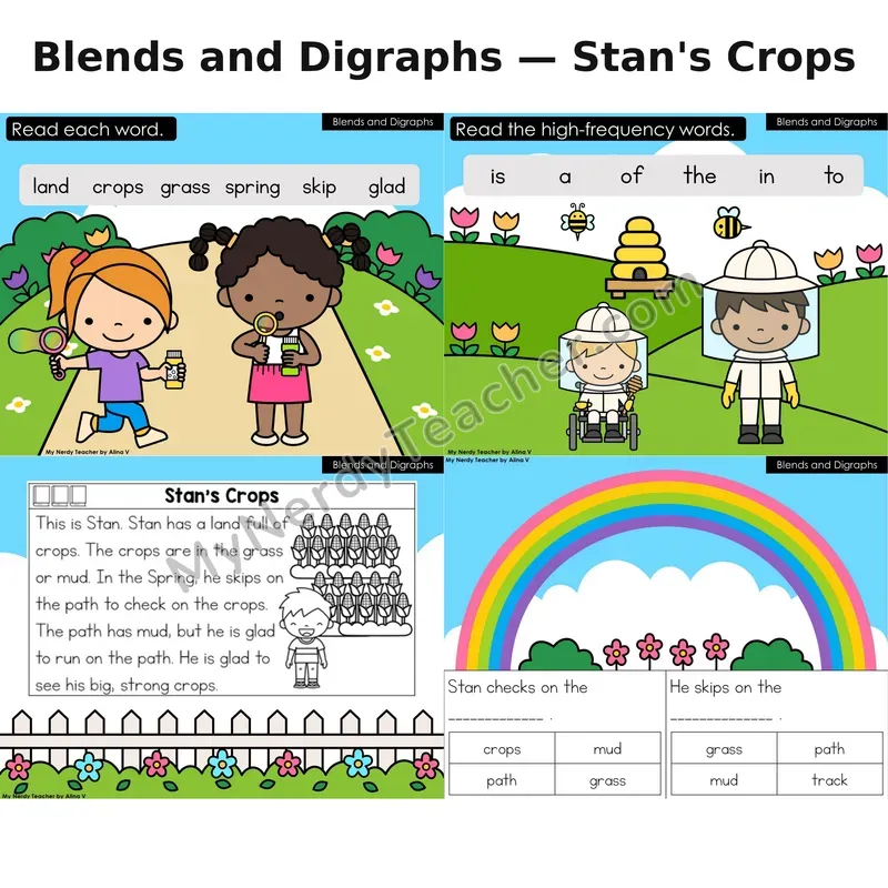 Blends and Digraphs Decodable Reader (Digital) — Spring: Stan's Crops