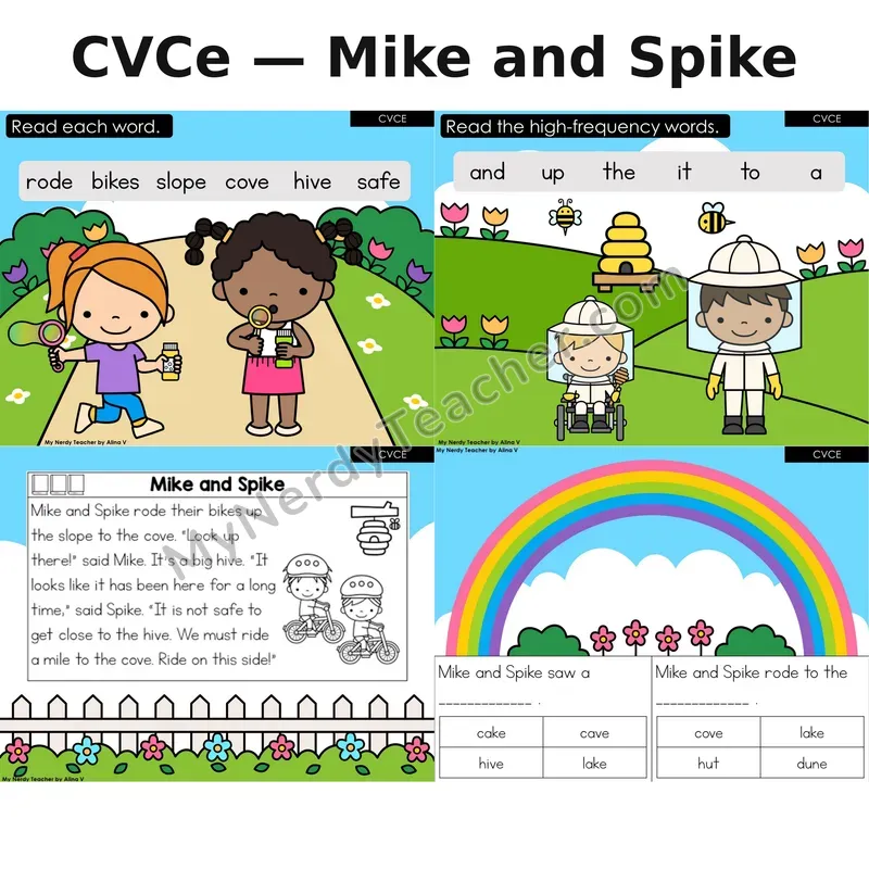 CVCe Silent E Decodable Reader (Digital) — Spring: Mike and Spike