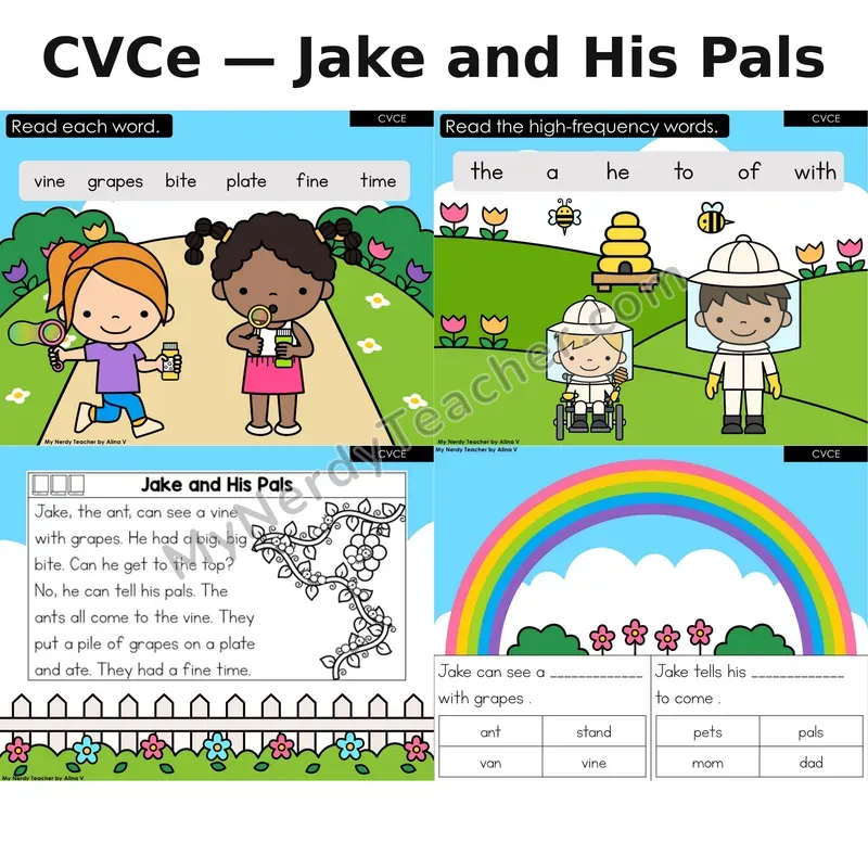 CVCe Silent E Decodable Reader (Digital) — Spring: Jake and His Pals