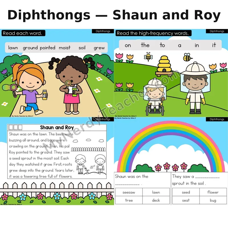 Diphthongs Decodable Reader (Digital) — Spring: Shaun and Roy
