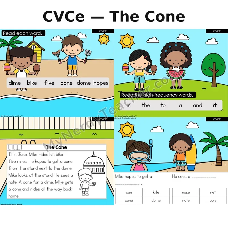 CVCe Silent E Decodable Reader (Digital) — Summer: The Cone