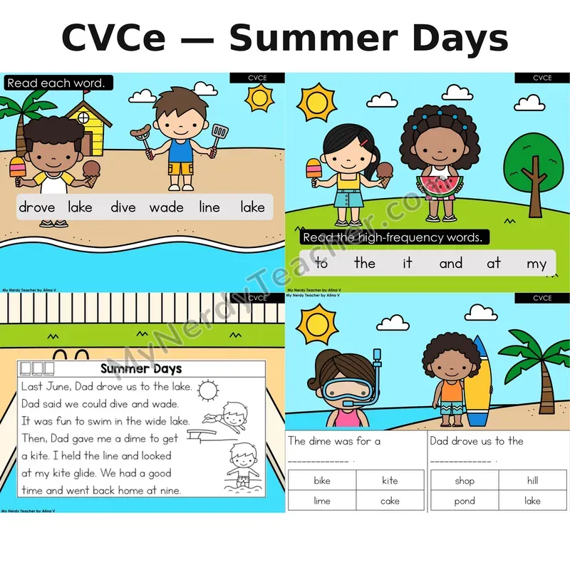 CVCe Silent E Decodable Reader (Digital) — Summer: Summer Days