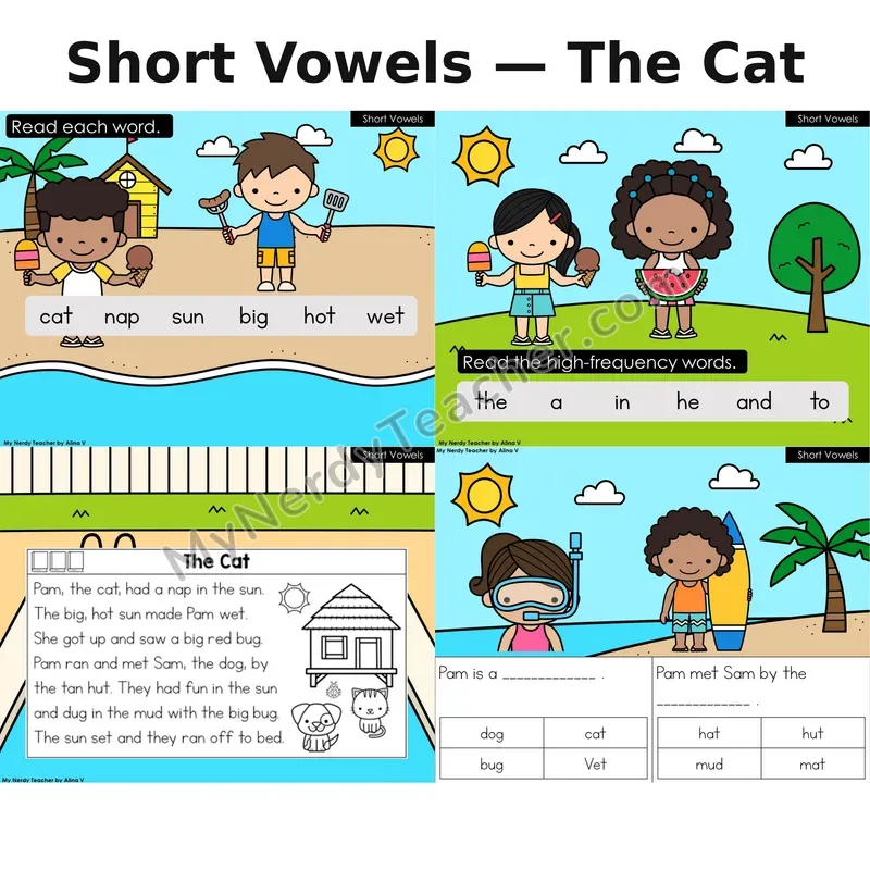 Short Vowels Decodable Reader (Digital) — Summer: The Cat