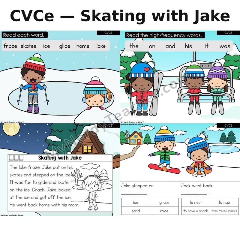 CVCe Silent E Decodable Reader (Digital) — Winter: Skating with Jake